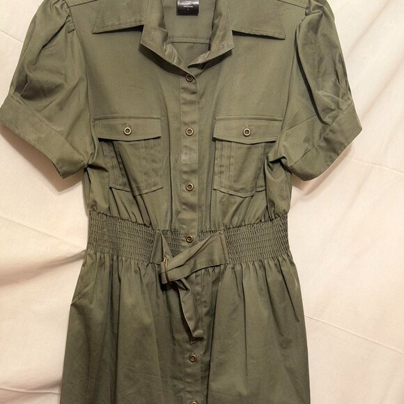 JFW by Just For Wraps Olive Utility Shirt Dress – Size L - Picture 1 of 5